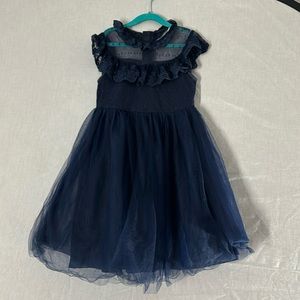 Scully Navy Blue Ruffled Tulle Formal Dress for Girls